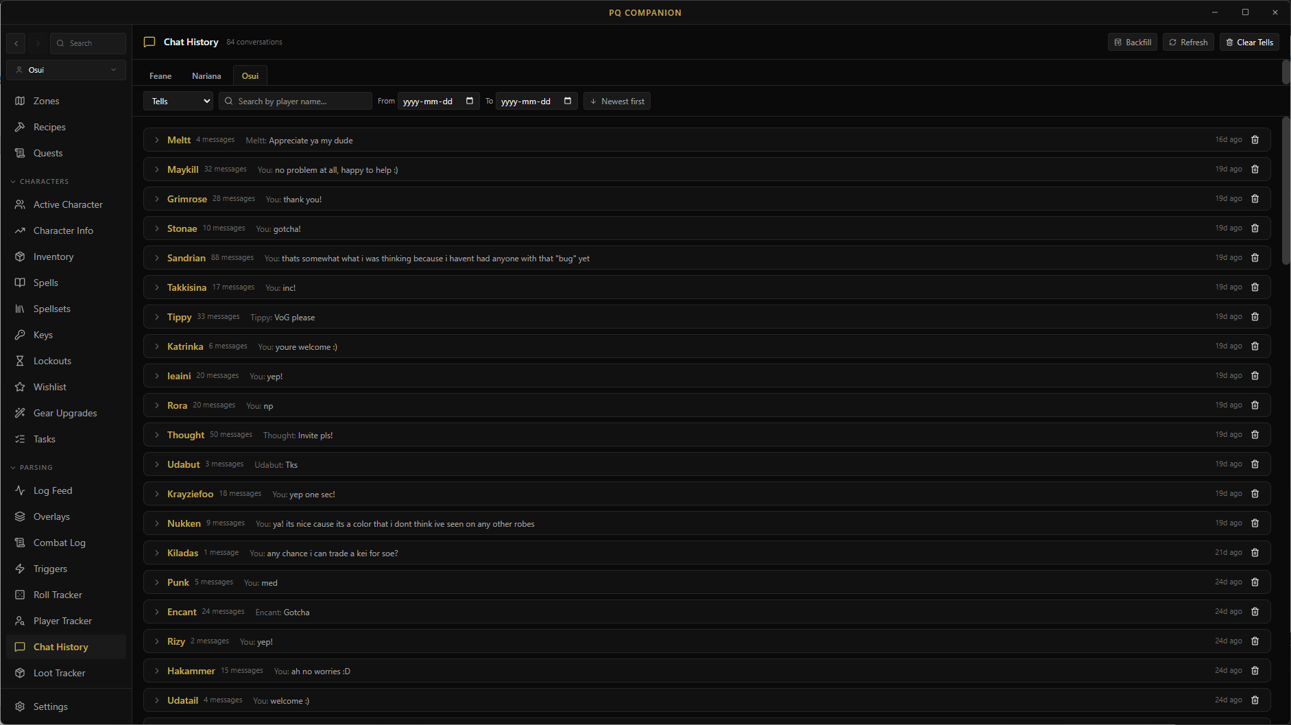 Chat History demo