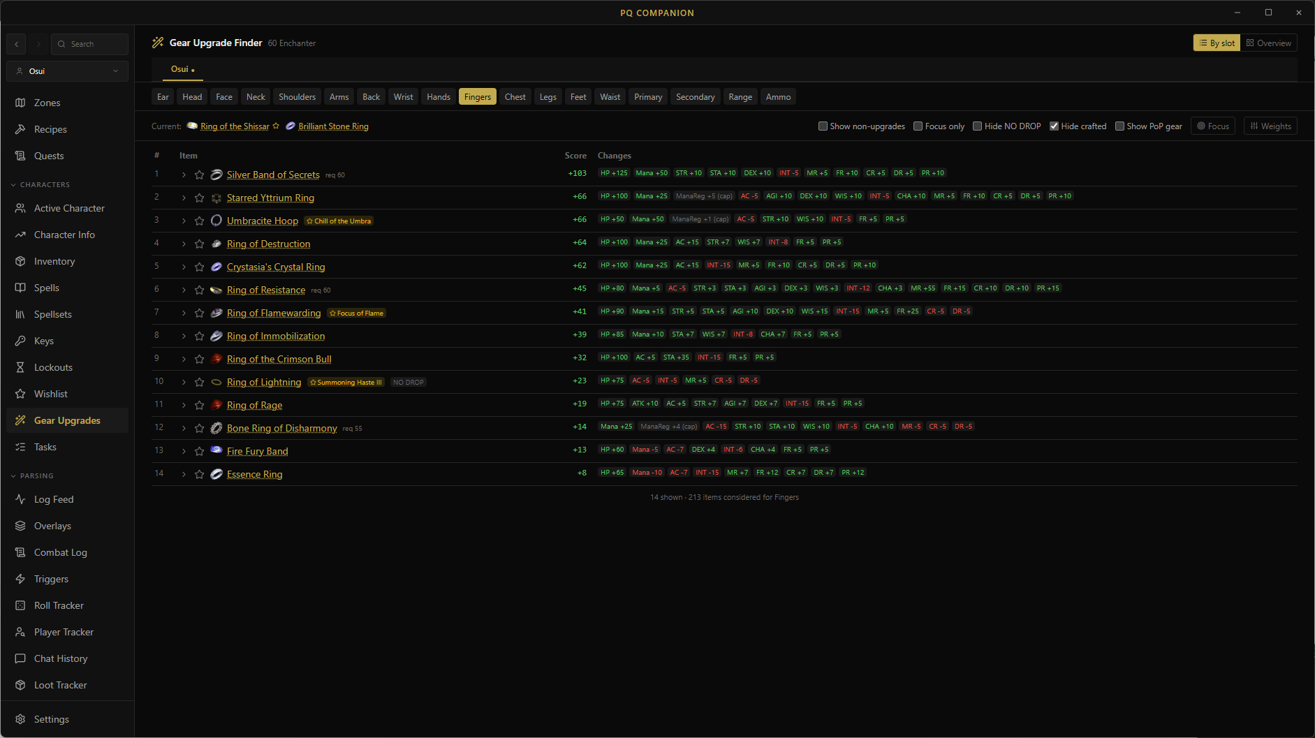 Gear Upgrade Finder demo