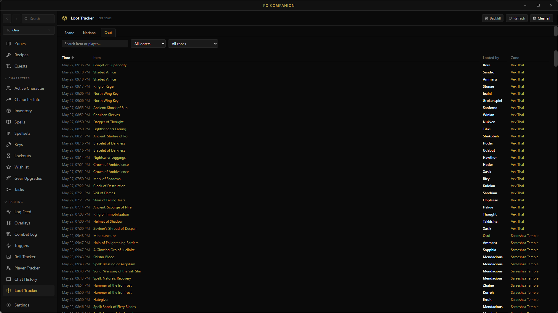 Loot Tracker demo